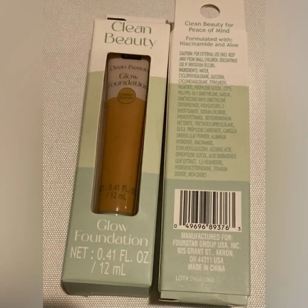 🛍️2X B-Pure Clean Beauty Glow Foundation Golden Bronze NET:0.41FL.OZ/12mL💥